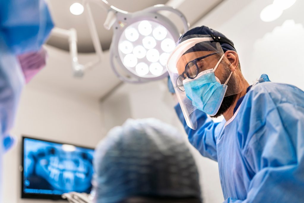 Dental Clinic Worker With Face Mask